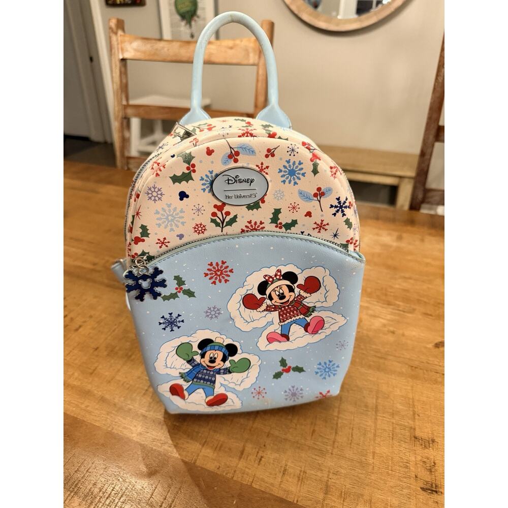 Mickey Mouse & Minnie Mouse Snow Angels Mini Christmas Backpack Her Universe
